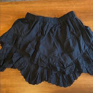 Asymmetrical Black Skirt with Ruffles